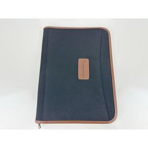 Leeds Northwestern Mutual Black Canvas Zip Around Portfolio Padfolio Organizer